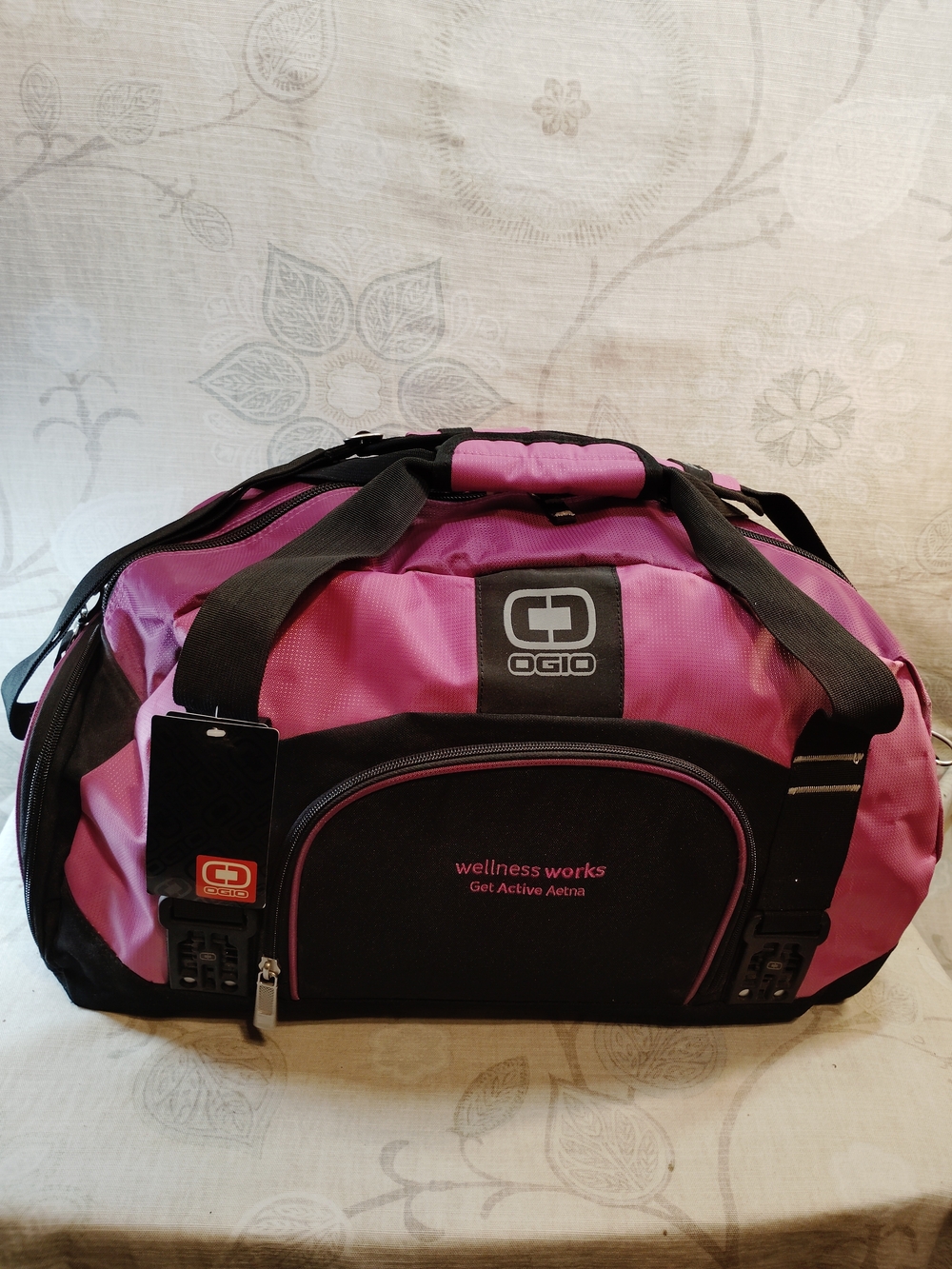 OGIO  Women's Pink and Black Duffel Bag With Wellness Works Embroidery